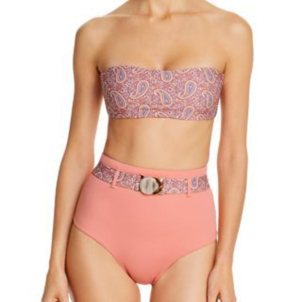 Palm Dusk Paisley Bandeau Bikini Set